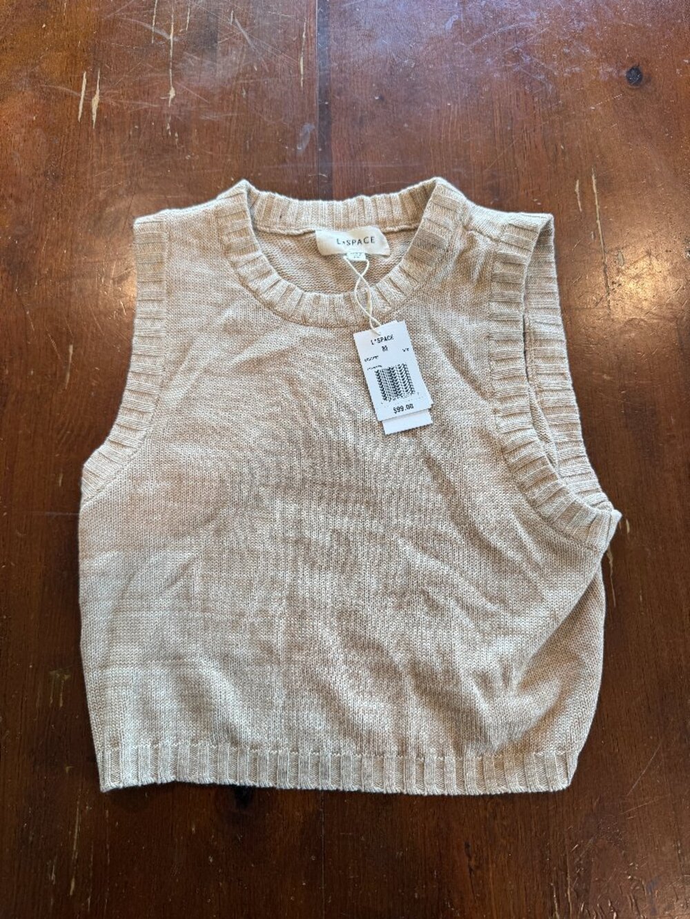 L*Space En Route Knit Sweater Vest Beige Women’s Medium